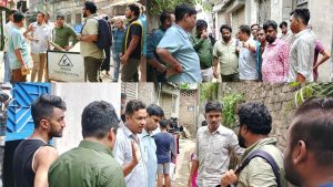 সড়ক সংস্কারের তাগিদ ও দুর্গাপূজা উপলক্ষে সড়ক পরিদর্শনে যুবদল নেতা সম্রাট আওরঙ্গজেব ইবনে শফিক